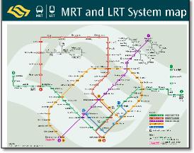 Singapore MRT & LRT train / rail map